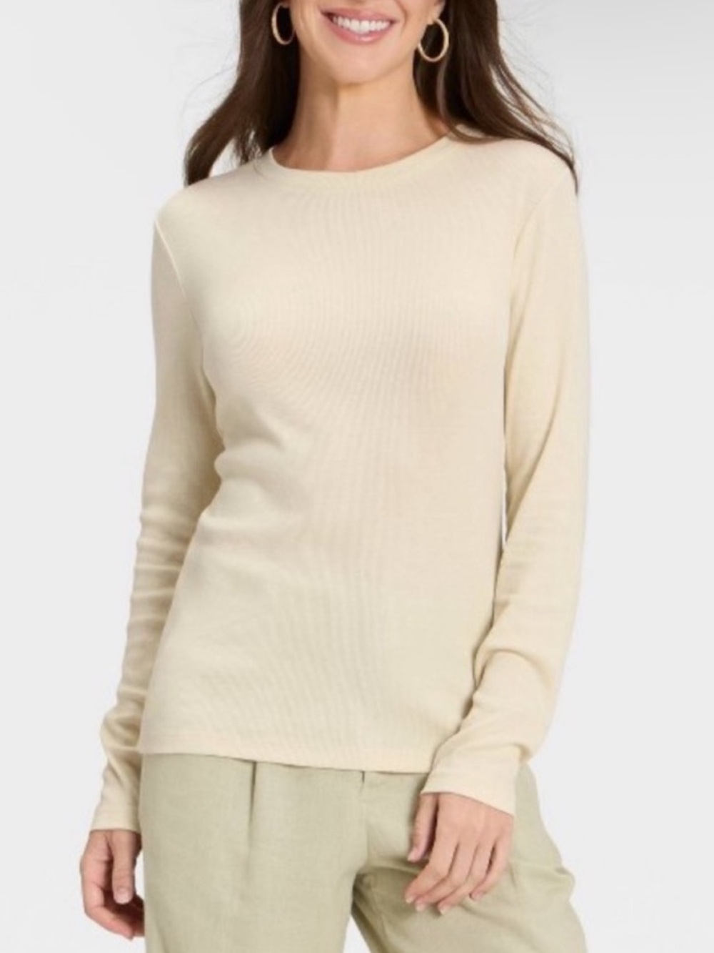 A New Day Modal Blend Ribbed T Shirt Long Sleeve